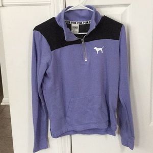 Pink high neck half zip sweater